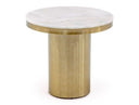Gilcrest - Glam Brown and Gold Marble End Table