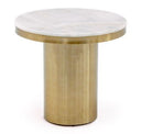Rocky - Glam White Marble & Brush Gold Large Dining Table