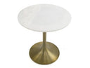 Fairway - Glam White Marble and Brushed Gold End Table