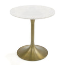 Collins - Glam White Marble & Gold End Table