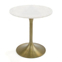 Collins - Glam White Marble & Gold End Table
