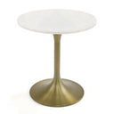 Collins - Glam White Marble & Gold End Table