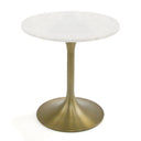 Collins - Glam White Marble & Gold End Table