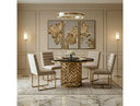 Collins - Glam White Marble & Gold Dining Table