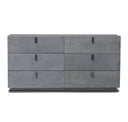 Buckley - Modern Grey & Black Stainless Steel Bed w/ Nightstands