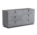 Buckley - Modern Grey & Black Stainless Steel Bed w/ Nightstands