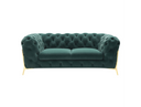 Sheila - Transitional Emerald Green Fabric Loveseat