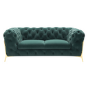 Sheila - Transitional Emerald Green Fabric Loveseat