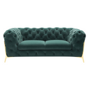 Sheila - Transitional Emerald Green Fabric Loveseat