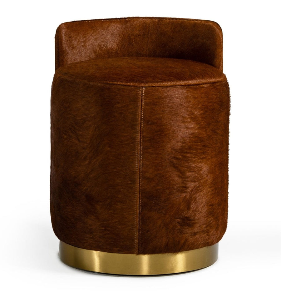 Belvista - Modern Brown Cowhide Ottoman
