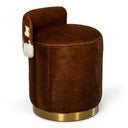 Belvista - Modern Brown Cowhide Ottoman