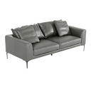Jacoba - Modern Dark Grey Leather Rectangular Ottoman