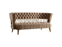 Courtney - Beige & Gold Fabric Loveseat