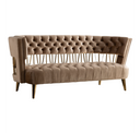 Courtney - Beige & Gold Fabric Lounge Chair