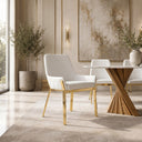 Ganon - Modern White & Gold Dining Chair