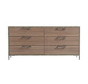 Boston Modern Brown Oak & Faux Concrete Bookcase