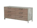Boston - Modern Brown Oak & Brushed Stainless Steel Dresser