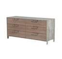 Boston Modern Brown Oak & Faux Concrete Bookcase