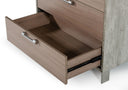 Boston - Modern Brown Oak & Brushed Stainless Steel Chest