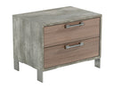 Boston - Modern Brown Oak & Brushed Stainless Steel Nightstand