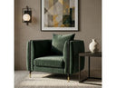 Prince - Contemporary Cream Fabric + Gold Accent Chair