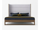 Heloise - Contemporary Grey Fabric & Walnut Trim Bed