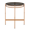 Bradford - Modern Smoked Glass & Rosegold Small End Table