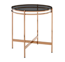 Bradford - Modern Smoked Glass & Rosegold End Table