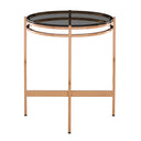 Bradford - Modern Smoked Glass & Rosegold Small End Table