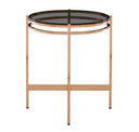 Bradford - Modern Smoked Glass & Rosegold End Table