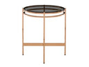 Bradford - Modern Smoked Glass & Rosegold Small End Table