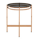 Bradford - Modern Smoked Glass & Rosegold Small End Table