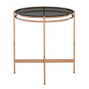 Bradford - Modern Smoked Glass & Rosegold End Table