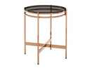 Lassen - Modern Glass & Walnut End Table