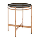Bradford - Modern Smoked Glass & Rosegold End Table