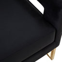 Edna - Modern Black Velvet & Gold Accent Chair