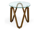 Lassen - Modern Glass & Walnut End Table