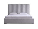 Splendor - Silver + Grey Velvet Upholstered King Platform Bed