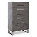 Splendor - Grey High Gloss Slatted Chest