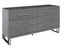 Splendor - Silver & Grey Velvet Upholstered Platform Bed Set