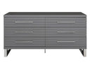 Splendor - Grey High Gloss Slatted Dresser