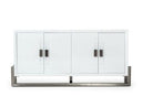 Lenny - Modern White High Gloss & Stainless Steel Gun Metal Buffet
