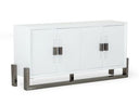 Lenny - Modern White High Gloss & Stainless Steel Gun Metal Buffet
