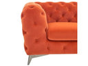Delilah - Modern Orange Fabric Loveseat