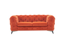 Delilah - Modern Orange Fabric Loveseat