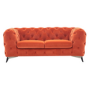 Delilah - Modern Orange Fabric Loveseat