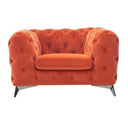 Delilah - Modern Orange Fabric Loveseat