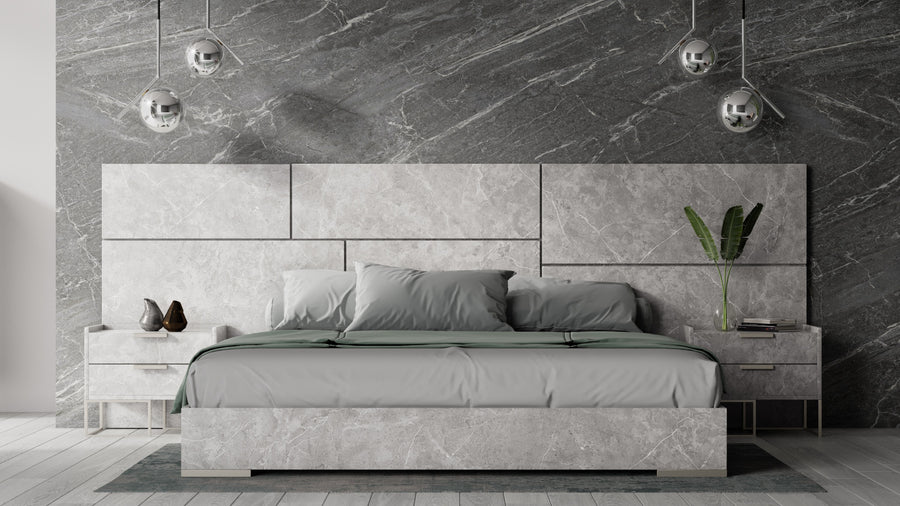 Marbella - Italian Modern Grey Bed Set