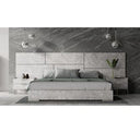 Marbella - Italian Modern Grey Marble Bed w/ 2 Nightstands
