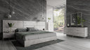 Marbella - Italian Modern Grey Faux Marble 4-Piece Bedroom Set